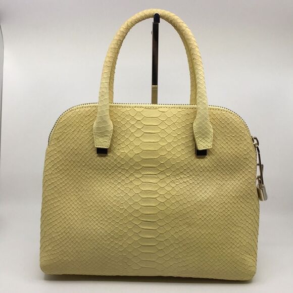 Kate Spade Madison Ave. Light Canary Yellow Court Margot Snakeskin Embossed - Picture 5 of 17